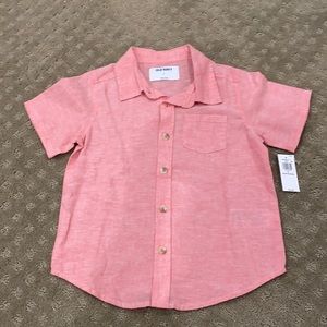 Linen button down short sleeve shirt